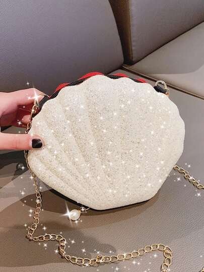 Stylish versatile seashell mini chain cross-body bag