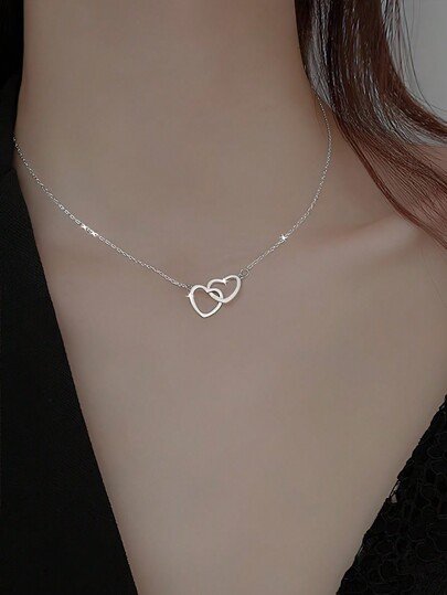 Heart Shaped Necklace For Women Clavicle Chain Simple Unique Design