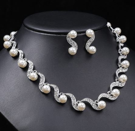 Pearl Bridal Jewelry Sets  Alloy Earrings; Necklace Sets For Women Gifts Designer Chain bone chain